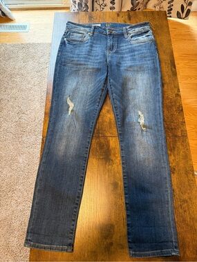 KUT From The Kloth Petite Boyfriend Jeans Distressed Medium Wash Size 2P 30x27
